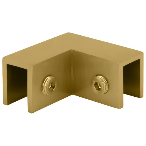 Satin Brass 90 Degree "Sleeve Over" Glass Clamp