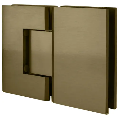 Brushed Bronze Geneva Series 180 Degree Glass-To-Glass Standard Hinge, Brass Material, 2-3/16" Width, Brushed Bronze Finish
