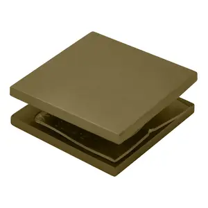 CRL SCU4BBRZ Brushed Bronze Square Style Hole-in-Glass Fixed Panel U-Clamp