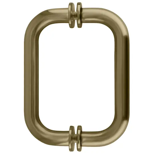 Brushed Bronze 6" Tubular Back-To-Back 3/4" Diameter Shower Door Pull Handles, Brass Material, 6" Center To Center, Brushed Bronze Finish