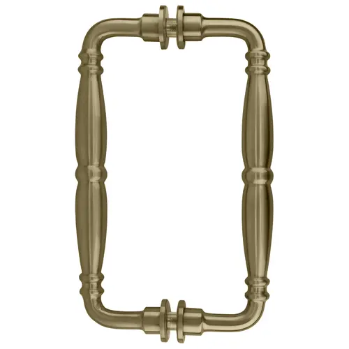 Brushed Bronze 8" Victorian Style Back-To-Back Pull Handles, Solid Brass Material, 8" Center To Center, Brushed Bronze Finish