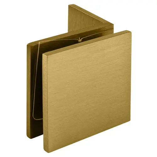 Satin Brass Fixed Panel Square Clamp With Small Leg Satin Brass Fixed Panel Square Clamp With Small Leg