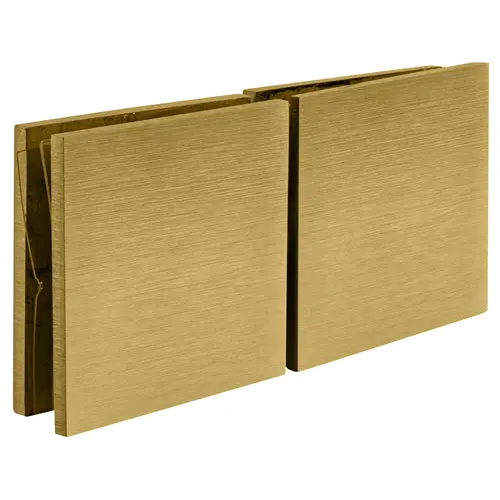 Satin Brass Square 180 Degree Glass-to-Glass Movable Transom Clamp