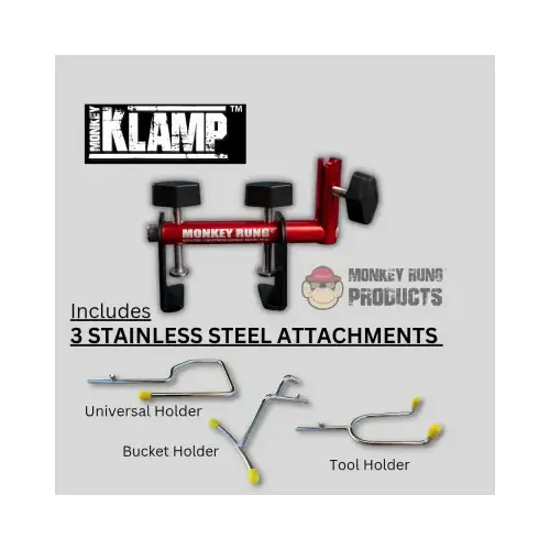 Monkey Klamp Hands-Free Ladder Tool Holders, Fits All A-Frame Step Ladders Monkey Klamp Hands-Free Ladder Tool Holders, Fits All A-Frame Step Ladders