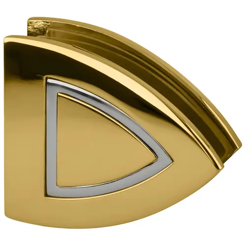 Brass with Chrome Accents Cathedral Series Fixed Panel U-Clamp Brass with Chrome Accents Cathedral Series Fixed Panel U-Clamp