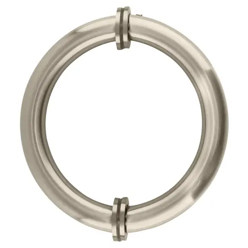 Brushed Nickel 5-1/8" Tubular Back-to-Back Circular Style Brass Shower Door 3/4" Diameter Pull Handles Brushed Nickel 5-1/8" Tubular Back-to-Back Circular Style Brass Shower Door 3/4" Diameter Pull Handles
