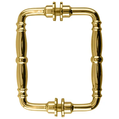 Unlacquered Brass 6" Victorian Style Back-To-Back Pull Handle, Solid Brass Material, 6" Center To Center, Unlacquered Brass Finish