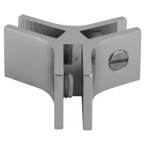 Chrome Anodized Aluminum Three-Way 120 Degree Glass Connector