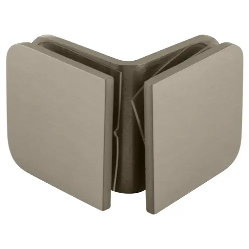 Brushed Nickel 90 Degree Junior Traditional Style Glass Clamp for 1/4" Glass Brushed Nickel 90 Degree Junior Traditional Style Glass Clamp for 1/4" Glass