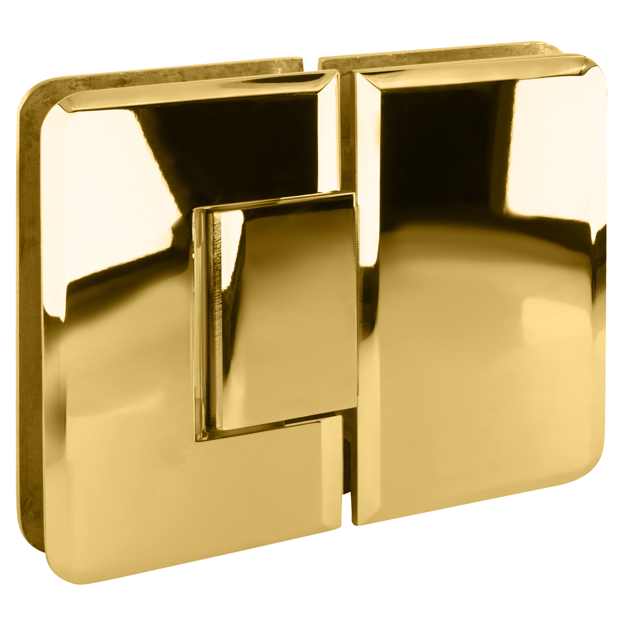 CRL P1N180BR Polished Brass Pinnacle 180 Series 180 Degree Glass-to-Glass Standard Hinge