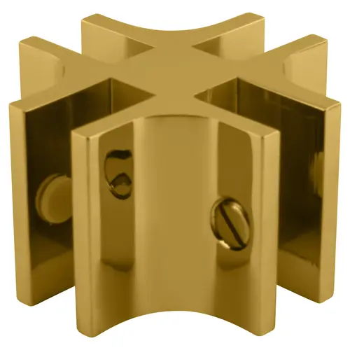 Gold 4-Way 90 Degree Standard Connector for 3/8" Glass Gold 4-Way 90 Degree Standard Connector for 3/8" Glass