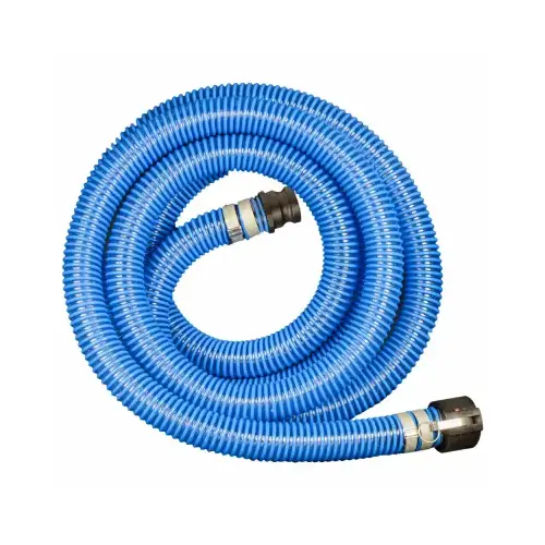 XTRMEFLX Suction Hose Assembly, Poly Cam Lock, Blue, 2 In. x 50 Ft.