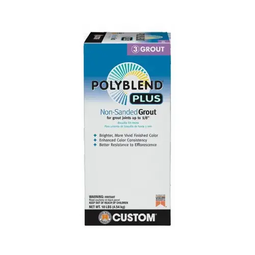 Polyblend Non-Sanded Grout, Solid Powder, Characteristic, Arctic White, 10 lb Box