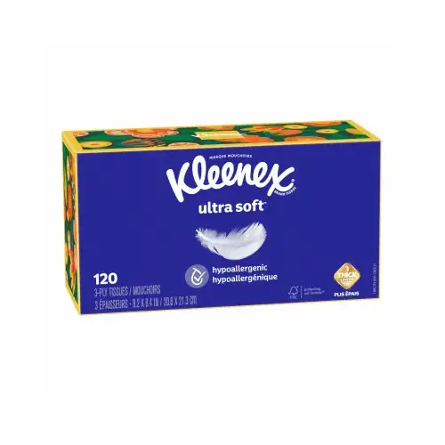 Ultra Soft Facial Tissue, White, 120-Ct.