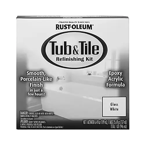 SPECIALTY Tub and Tile Refreshing Kit, Liquid, Solvent-Like, White, 1 qt Box
