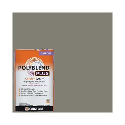 Polyblend Plus Sanded Grout, Powder, Characteristic, Natural Gray, 25 lb Bag Polyblend Plus Sanded Grout, Powder, Characteristic, Natural Gray, 25 lb Bag