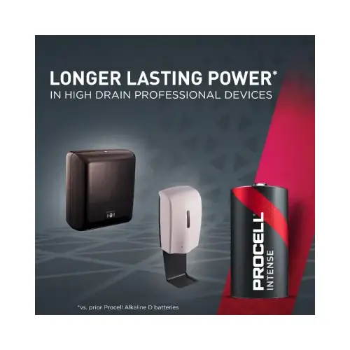 Intense High-Performance Battery, 1.5 V Battery, 15,660 mAh, D Battery, Alkaline, Manganese Dioxide - pack of 12