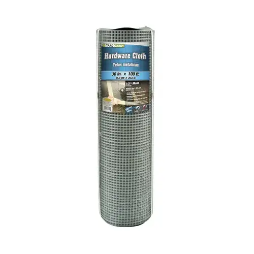 Galvanized Metal Hardware Cloth Fence, 1/2-In. Mesh, 19-Ga., 36-In. x 100-Ft. Galvanized Metal Hardware Cloth Fence, 1/2-In. Mesh, 19-Ga., 36-In. x 100-Ft.