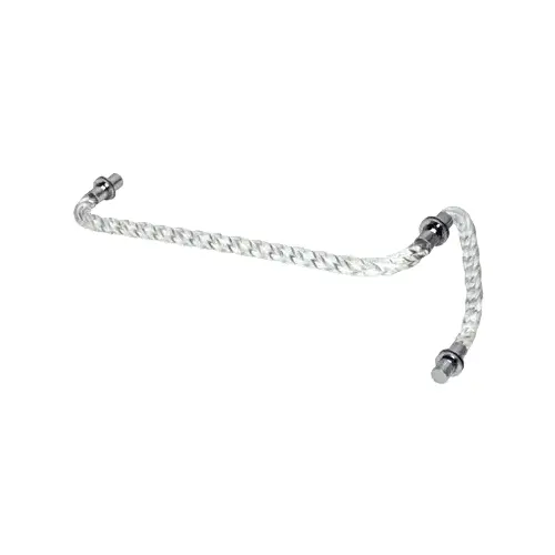 Acrylic Twist 24" Towel Bar with 8" Pull Handle and Chrome Rings - Combination Set