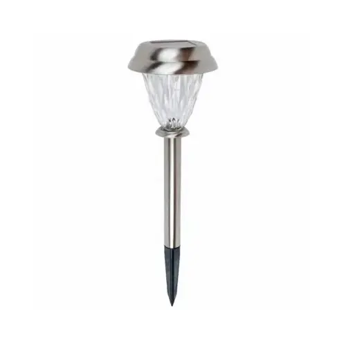 Solar Stake Lights, Stainless-Look Plastic pack of 4 Solar Stake Lights, Stainless-Look Plastic pack of 4