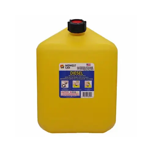 Diesel Gas Can, Self-Venting, Yellow Plastic, 5-Gallons Diesel Gas Can, Self-Venting, Yellow Plastic, 5-Gallons