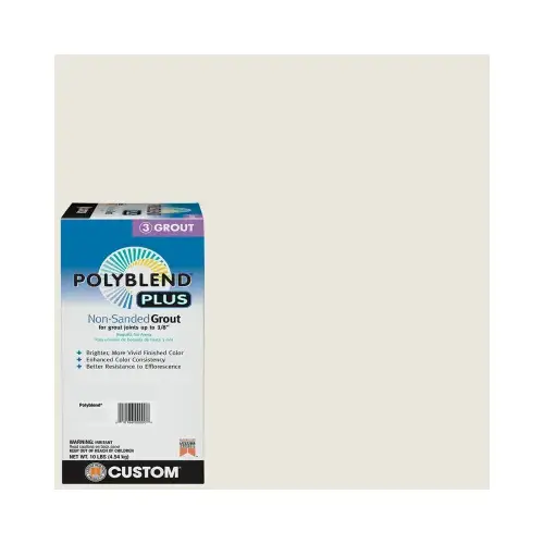 Polyblend Non-Sanded Grout, Solid Powder, Characteristic, Bright White, 10 lb Box Polyblend Non-Sanded Grout, Solid Powder, Characteristic, Bright White, 10 lb Box