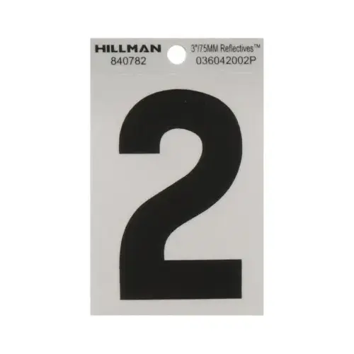 Number 3" Reflective Black Mylar Self-Adhesive 2 - pack of 6 Number 3" Reflective Black Mylar Self-Adhesive 2 - pack of 6