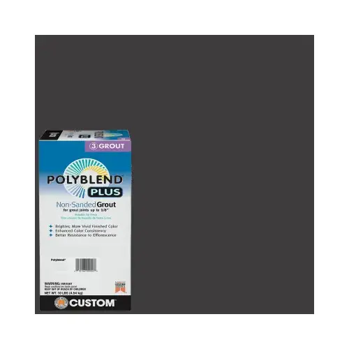 Polyblend Non-Sanded Grout, Solid Powder, Characteristic, Charcoal, 10 lb Box Polyblend Non-Sanded Grout, Solid Powder, Characteristic, Charcoal, 10 lb Box