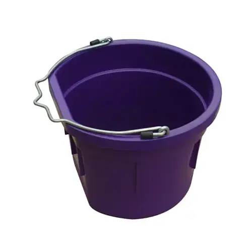 Utility Bucket, Flat Sided, Purple Resin, 8-Qts.