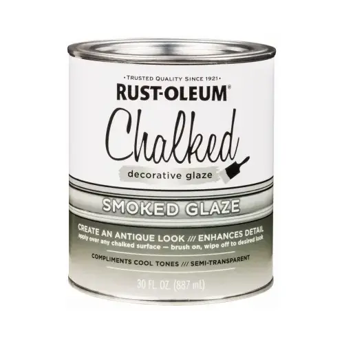 Chalked Decorative Glaze, Smoked Glaze Topcoat, 30 oz. Chalked Decorative Glaze, Smoked Glaze Topcoat, 30 oz.