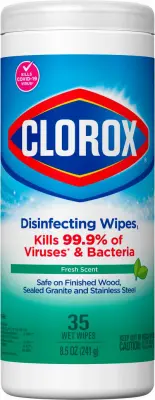 CLOROX Fresh Scent Disinfecting Cleaning Wipes Tub (35-Count) White 01593 CLOROX Fresh Scent Disinfecting Cleaning Wipes Tub (35-Count) White 01593