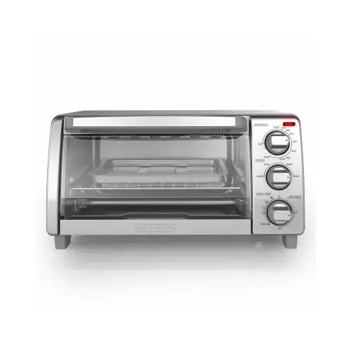 Toaster Oven Stainless Steel Black/Silver 9" H X 16.9" W X 11.6" D Chrome Toaster Oven Stainless Steel Black/Silver 9" H X 16.9" W X 11.6" D Chrome
