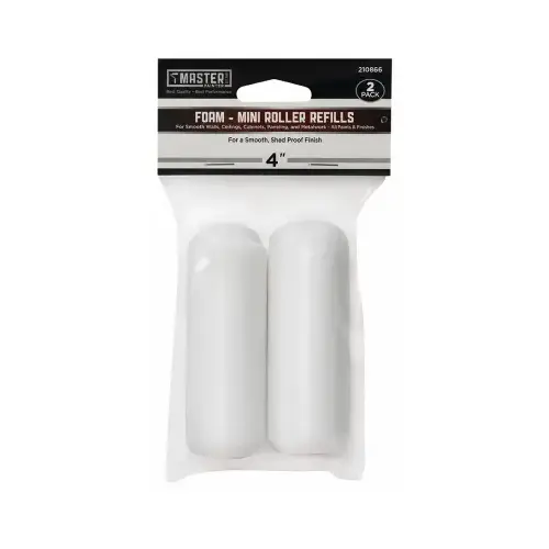 Paint Roller Cover Refill, High-Density Foam, 4-In Pair