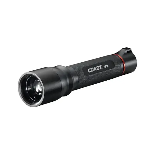 Focusing Flashlight, AA Battery, Alkaline Battery, LED Lamp, 629, 252, 52 Lumens, Flood to Spot Beam Black