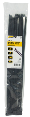 ECM INDUSTRIES LLC CT18-12050UVB Heavy Duty Cable Tie, UV Black, 18-In - pack of 50