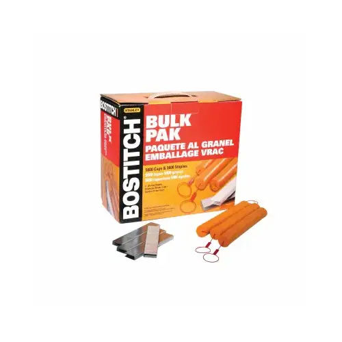 Cap Staple, 5/16 in W Crown, 1 in L Leg, 18 Gauge, Steel, Electro-Galvanized - pack of 1000