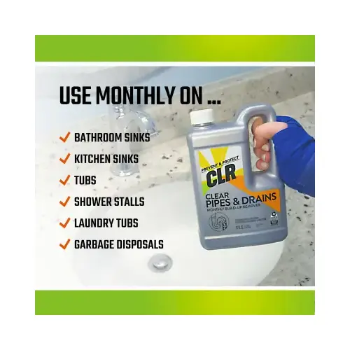 Build-Up Remover, 42 oz, Liquid, Odorless, Light Blue