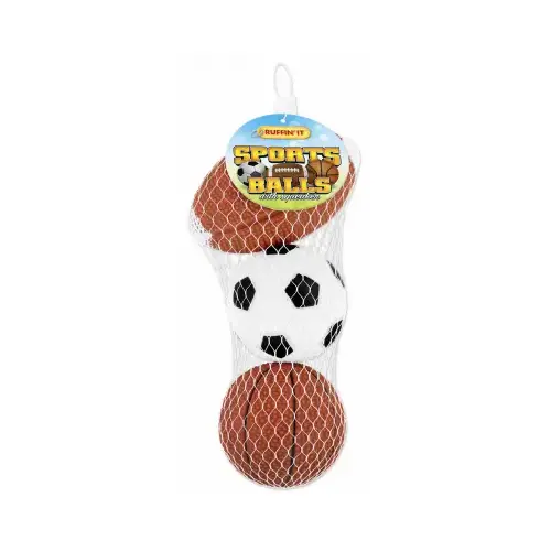 Dog Toy, Vinyl Sports Ball, Assorted - pack of 3 Dog Toy, Vinyl Sports Ball, Assorted - pack of 3