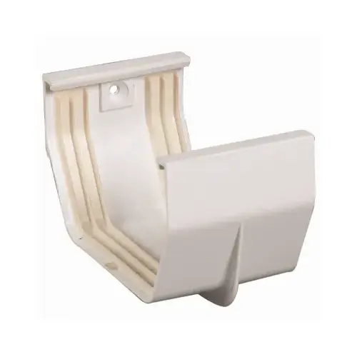 Contemporary Gutter Joiner, 5 in Gutter, Vinyl, White