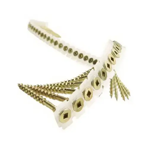 Collated Wood Screws DuraSpin No. 8 X 1-3/4" L Square Yellow Zinc Yellow Zinc Collated Wood Screws DuraSpin No. 8 X 1-3/4" L Square Yellow Zinc Yellow Zinc