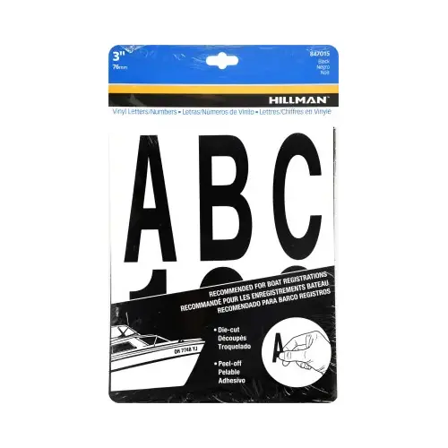 Letter and Number Set 3" Black Vinyl Self-Adhesive 0-9, A-Z Letter and Number Set 3" Black Vinyl Self-Adhesive 0-9, A-Z