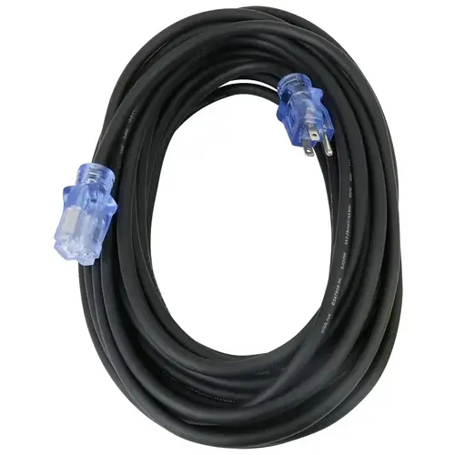 Extension Cord, Rubber, 12/3, 50 ft