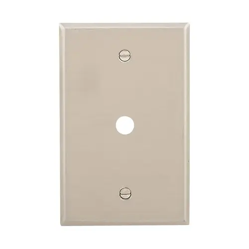 Telephone and Coaxial Wallplate, 4.87 in L, 3.12 in W, 1-Gang, Stainless Steel, Stainless Telephone and Coaxial Wallplate, 4.87 in L, 3.12 in W, 1-Gang, Stainless Steel, Stainless