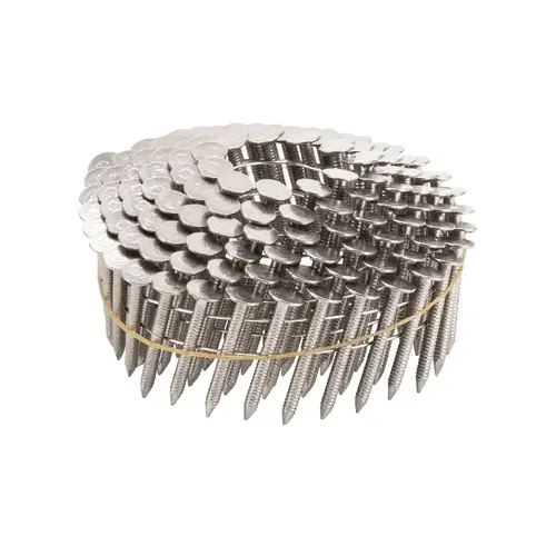 Roofing Nail, 1-1/4 in L, 0.12 in Gauge, 305 Stainless Steel, Flat Head, Ring Shank - pack of 3600