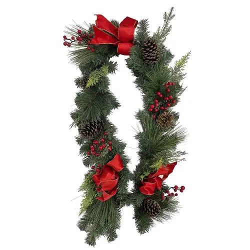 Classic American Garland, 6 ft Brown/Green/Red