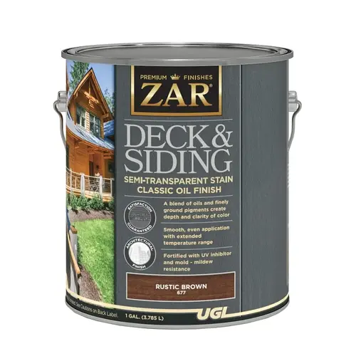 Semi-Transparent Deck and Siding Stain, Rustic Brown, 1 Gal. Semi-Transparent Deck and Siding Stain, Rustic Brown, 1 Gal.