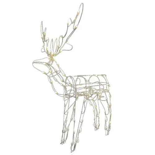 Standing Buck, 12 in W, PVC/Metal, Clear, Mini String LED Bulb Standing Buck, 12 in W, PVC/Metal, Clear, Mini String LED Bulb