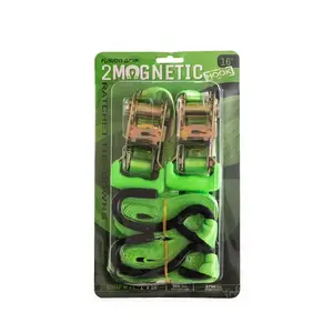 FUSION GRIP FG116 Fusion Grip Heavy-Duty Ratchet Strap, 1 in W, 16 ft L, 8 lb Working Load - pack of 2