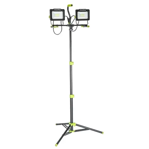 Work Light with Tripod, 120 V, 110 W, 2-Lamp, LED Lamp, 14,000 Lumens, 5000 K Color Temp
