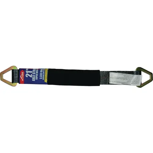 Axle Strap, 2 in W, 21 in L, PVB, Black, 3333 lb, D-Ring End Fitting Axle Strap, 2 in W, 21 in L, PVB, Black, 3333 lb, D-Ring End Fitting